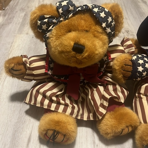 1999 Vintage Male Female Liberty Patriotic USA Brown Bears Dan Dee - Picture 3 of 7
